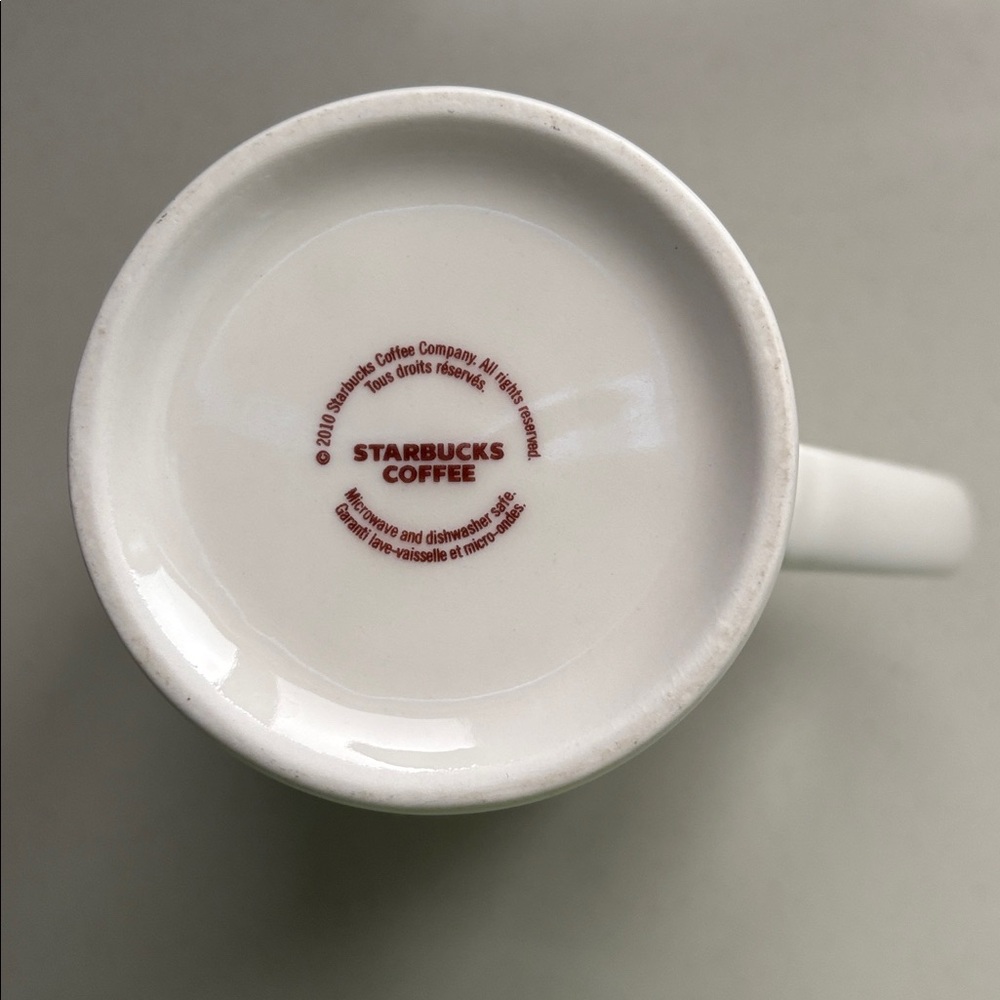 Starbucks VENTI 20 PUNCES White Mug with Red Accents - Picture 4 of 5